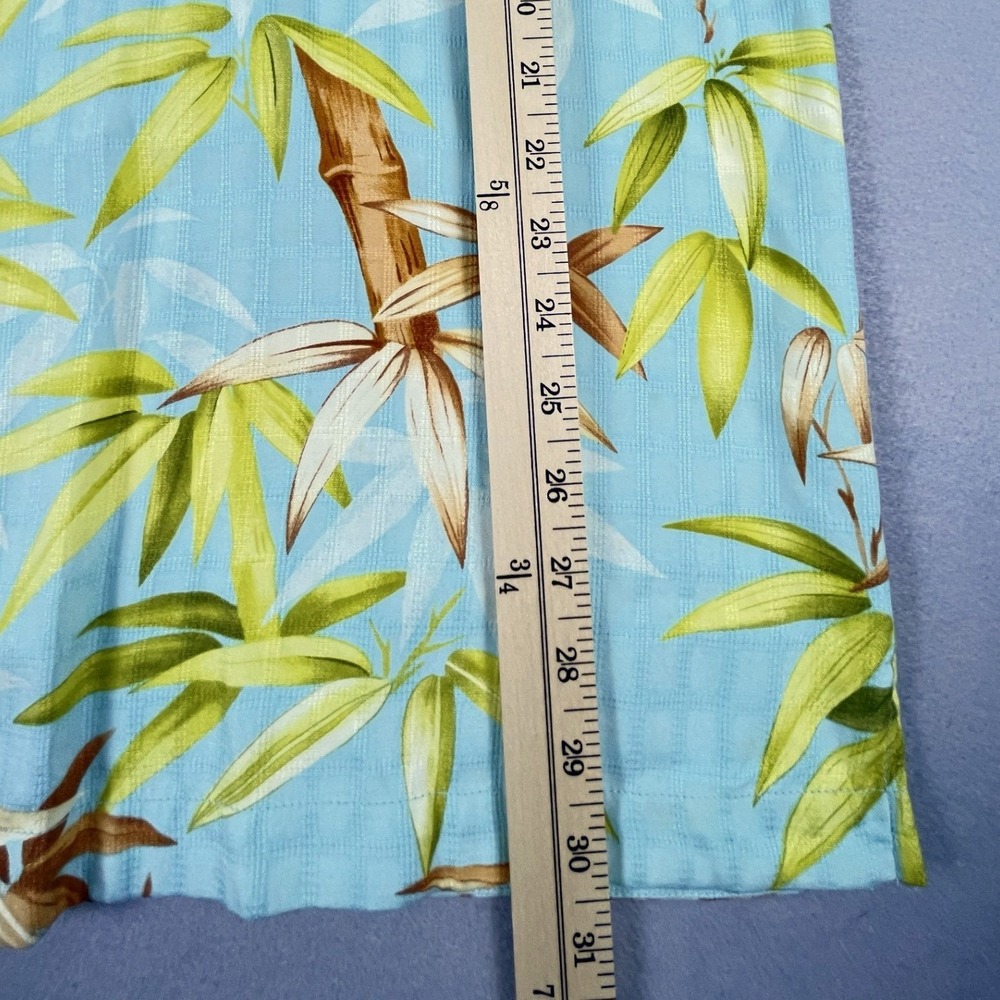Tommy Bahama Shirt Mens XL Blue Bamboo Print Silk‎ Short Sleeve Camp Button Up - Picture 3 of 7